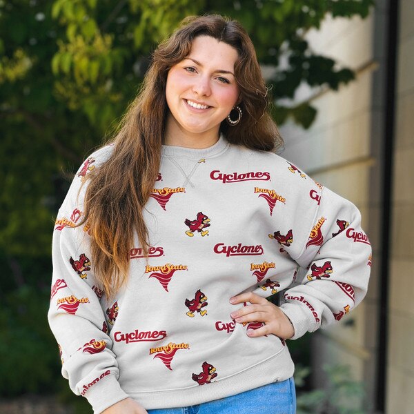 Colosseum Walking Cy All Over Print Gray Crewneck Sweatshirt